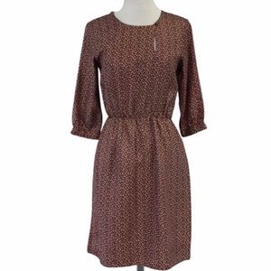 Steven Alan 100% Silk Dress Burgundy/Cream Size XS